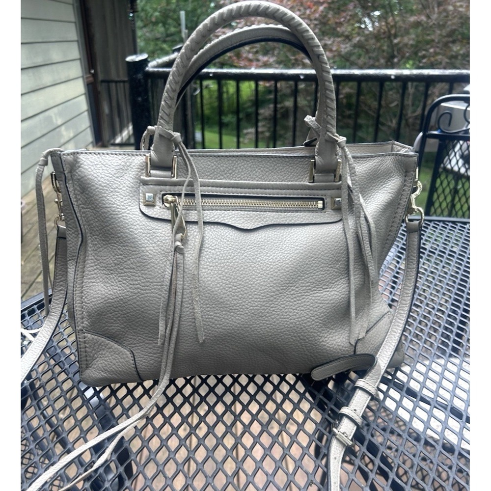 Rebecca Minkoff Regan Soft Leather Satchel Taupe/Gray Nutural Closet Staple